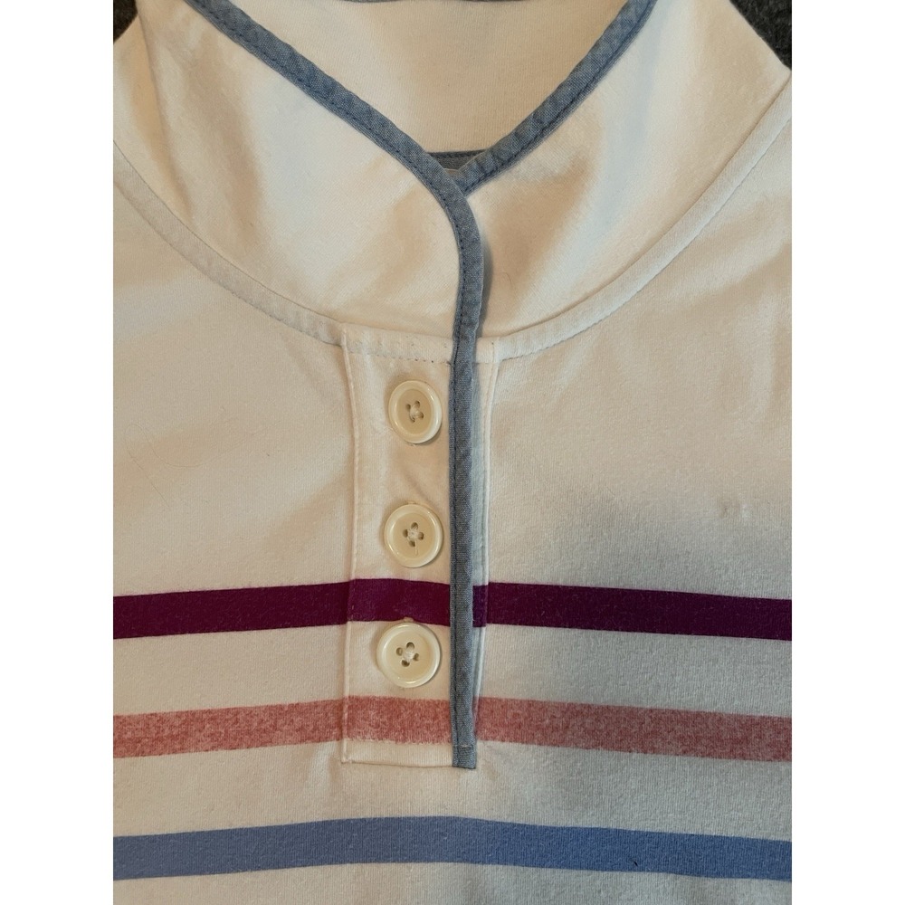 T by Talbots Pullover Sweatshirt Women's Striped Size Small Petite - Picture 2 of 9